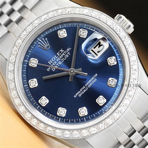 rolex steel diamond watch.